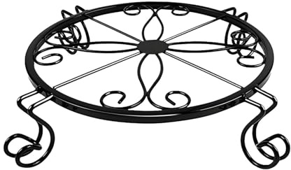Soporte para macetas de suelo – Soporte multiusos de hierro para plantas | Elegante estante para macetas pesadas, árboles en macetas, jarrones grandes, barriles de whisky, decoración interior y