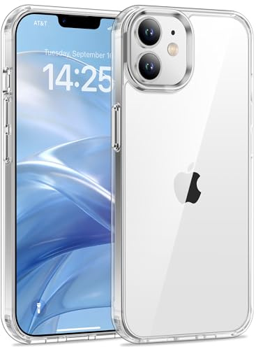 USLAI Case for iPhone 12 and iPhone 12 Pro, Clear | Anti-Yellowing, Scratch Resistant Hard Back, Shockproof & Military‑Grade Drop Protection