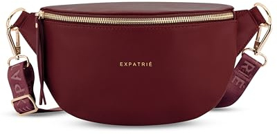 Expatrié Bauchtasche Damen Rot - Alice Small - Gürteltasche für Festival, Reisen & Alltag aus Veganem Leder - Brusttasche Stylisch - Wasserabweisend