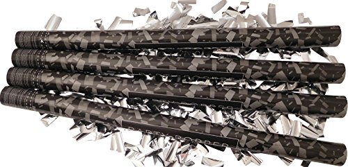 4er Set Konfettikanonen XL 80 cm Party-Popper Konfetti-Shooter silber metallic Partykanonen Konfettibombe Hochzeit Geburtstag Karneval
