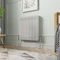 NRG 600 x 605 mm Gloss White Horizontal Cast Iron Radiator Triple Panel