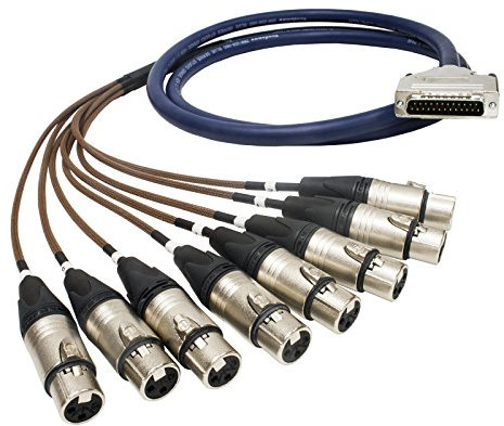 25 Pin D Sub to Female XLR Cable. Serial db-25 Van Damme Multicore Snake Lead TECHFLEX (30m, Brown Braiding)