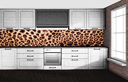 Dimex Küchenrückwand Folie selbstklebend LEOPARDENFELL | Klebefolie - Dekofolie - Spritzschutz für Küche | Made in EU - 350 cm x 60 cm