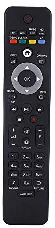 RC4450/01b TV Remote Controller for Smart TV, Universal Remote Control Controller Replacement for LED LCD TV, Black
