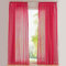 SIMPVALE 2er Set Vorhang durchsichtig Einfarbig Voile-Vorhänge mit Schienenhaken für Gardinen Schlafzimmer Wohnzimmer Balkon, Rose rot, 140X245 cm