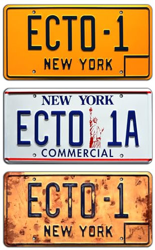 Ghostbusters Afterlife | ECTO | Metal Stamped License Plate 3 Pack