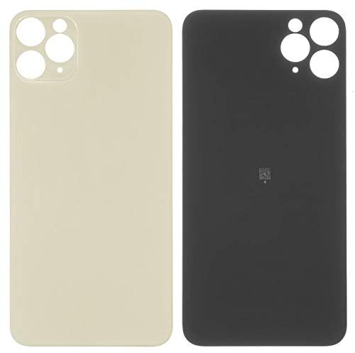 Coque arrière de rechange pour batterie compatible avec iPhone 11 Pro Max (doré, pas besoin de retirer le verre de l'appareil photo, grand trou)