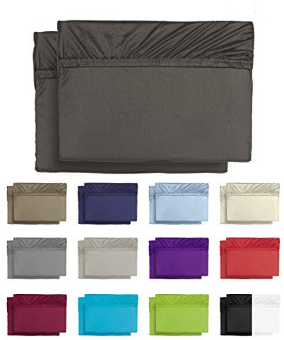Basatex Microfaser Spannbettlaken Kinder, 2er Pack, 70x140 cm, Grau | Doppelpack Kinder Spannbetttuch, praktischer Rundumgummizug, elastisch, hautsympatisch, auch für Allergiker geeignet