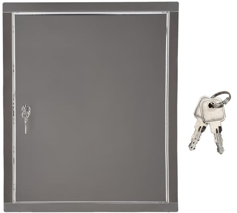 KOTARBAU® Revisionsklappe - 15 x 30 cm - Revisionstür Trockenbau - mit Schloss + 2 Schlüssel - Wartungsklappe - für Drinnen & Draußen - Edelstahl - Silber