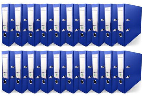 Netuno 20 raccoglitore cartone ecologico riciclato blu a 2 anelli A4 dorso 8 cm faldone portadocumenti per ufficio scuola archivio
