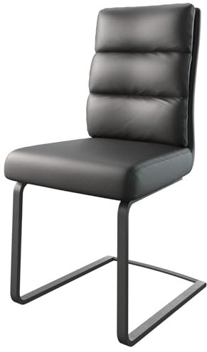 Schwingstuhl Pela-Flex Freischwinger flach Schwarz Echt-Leder Schwarz Taschenfederkern