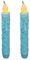 CVHOMEDECO. Echtwachs, handgetaucht, batteriebetrieben, LED-Timer, Kerzen, rustikal, primitiv, flammenlos, 16,5 cm, Blaugrün, 2 Stück in einem Paket
