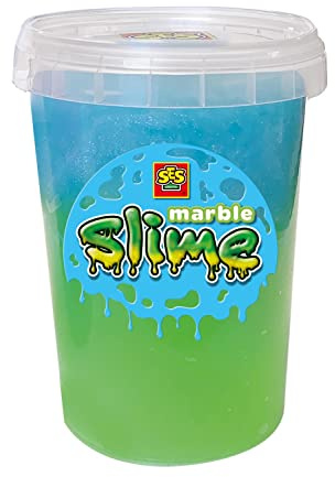 SES Creative Marmor-Schleim - Grün und Blau 200 g | SpielzeugSchleim | Glutenfrei | Made in Holland | für Kinder ab 3 Jahren | Diverse Farben | Marmorschleim grün und blau | 15022