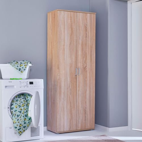 Inter Link Haushaltsschrank, Holzwerkstoff, Sonoma Eiche Nachbildung, 70 x 34 x 189 cm