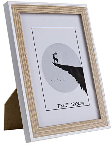 Dekorativer Bilderrahmen aus Holz, 18 x 24 cm, mit Standfuß (weißes Holz, 18 x 24 cm)