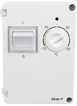 DEVIreg 610 Aufputz Temperaturregler/Thermostat mit NC/NO Schaltausgang und externem Sensor, für Kühl- und Heizgeräte