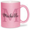 glitzertassen.de® | Namenstasse mit Buchstabe | Personalisiert| Tasse mit Glitzer | Geschenkidee | Keramik | 330 ml | Rosé