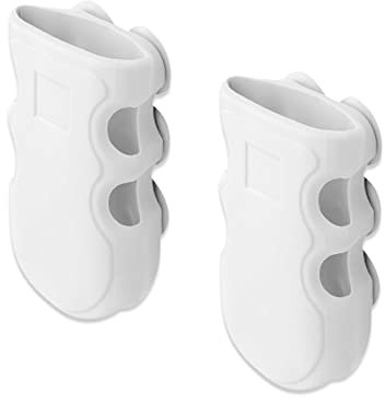 Paquete de 2 soportes para cabezal de ducha con ventosa, soporte de ducha de silicona, soporte de pared para cabezal de ducha de mano, montaje reubicable sin taladrar para baño (blanco)