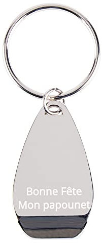 Ocadeau - Porte-clés personnalisé en acier argenté avec décapsuleur intégré et gravure texte - Porte-clé unisex pour adultes - Métallique