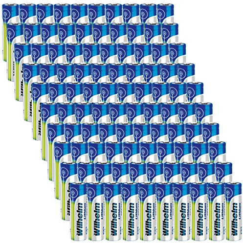 Wilhelm Lithium AA Batterien Mignon LR6 1,5 V Lange Laufzeit – 100 Stück
