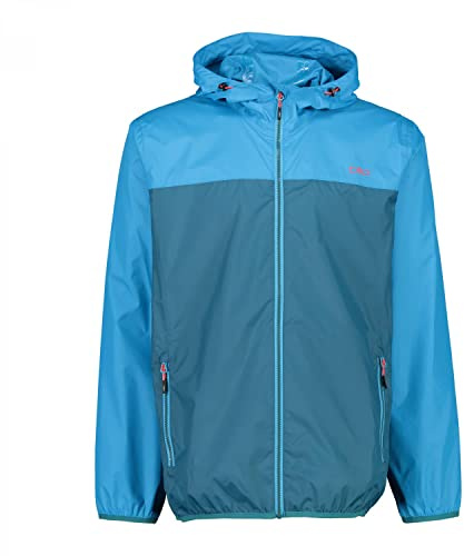 CMP Men's Rain Jacket With Fixed Hood Rain Jacket | Hydrostatic head 5, windproof and water-repellent, taped seams, extremely light - 270 g, waterproof and always with you