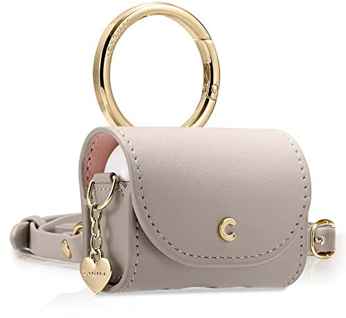 CYRILL von Spigen Mini Bag Hülle mit Band [kompatibel mit Airpods Pro 2 (2022), Airpods Pro 1 (2019)] Kette am Körper Tasche mit Taschenband - Dunkel Beige