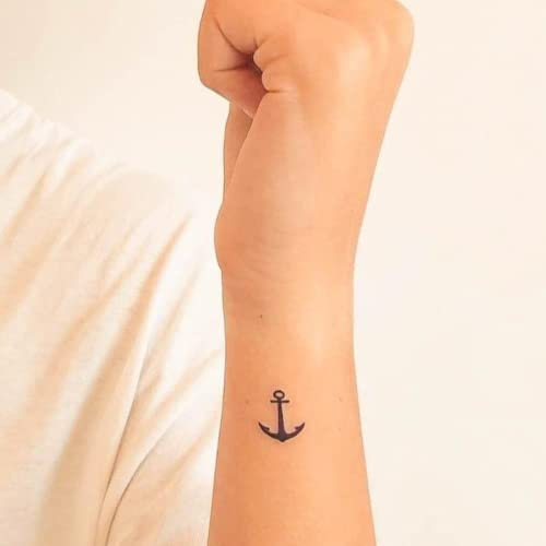 Inkster Tattoo - Kleiner Anker | vegane & wasserfeste Temporäre Tattoos für Erwachsene - EU-Kosmetikzertifizierte Farbe - revolutionäres 2 Wochen Tattoo | Premium Klebetattoos & Fake Tattoo