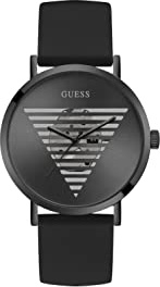 Guess Men's 44.0mm Watch - Black Strap Black Dial Black Case