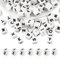BEEFLYING 20 Pièces Perles en Silicone pour Lettres cubiques Blanches Perles Alphabet dés carrés 12mm Perles d'espacement initiales à Large Trou pour la Fabrication de Porte-clés (Lettre J)