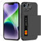 Coolden for iPhone 15 Case with Card Holder & 2 Screen Protector + 1 Camera Lens Protector Full Body Heavy Duty Protective Case Armor Shockproof Wallet Case Cover for iPhone 15 Phone Case-Black