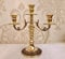 Messing ANTIK Kerzenständer Kerzenleuchter 3 Flammen Gold 26cm Massiv Kandelaber Gedeckte Tisch Tischleuchter Armleuchter Made IN Italy 00582