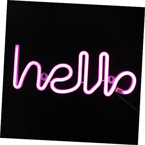 Housoutil 1stk Hello Neon Neon-wortlicht Geburtstag Neonlicht Zeichen Led-neon-nachtlicht Neon-wandschild Partytisch Leuchtreklame Neonschild Nachtlampe Batterie Liebe Kupferdraht Kind