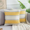 Kissenbezüge 2er Set Kissenbezüge Leinen Kissenhülle Moderne Streifen Dekokissen Sofakissen Kissenbezüge Home Deko für Sofa Gartenbett Büro Couch Kissen 45x45cm Gelb