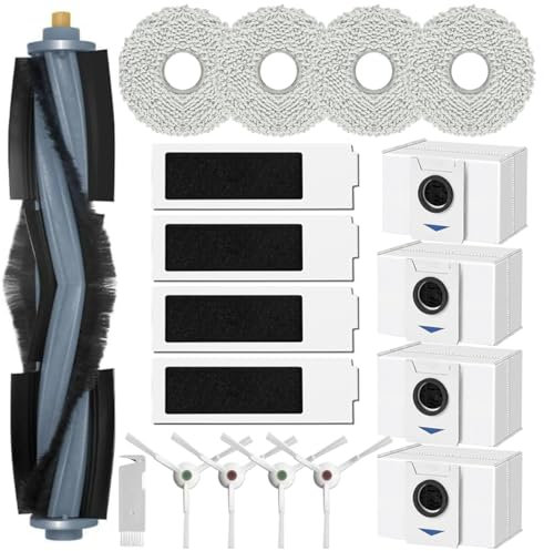 SpeHiate Kit d'accessoires pour Ecovacs Deebot T20 Omni/ T20e Omni Aspirateur Robot, Pièces de Rechange avec 1 Brosse Principale, 4 Sacs à Poussière, 4 Serpillières, 4 Filtres, 4 Brosses Latérales