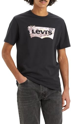 Levi's Men's Graphic Crewneck Tee T-Shirt, Tropical Batwing Caviar, S