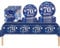 53Pcs Reusable Navy Blue and Sliver Happy 70th Birthday Party Tableware Set,Biodegradable Paper Plates Napkins Table Cloth Reusable 70th Birthday Table Decorations Tableware Kit for Man Men