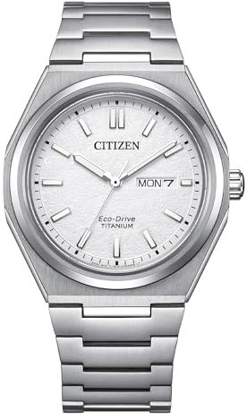 Citizen Super Titanium White Background AW0130-85A Eco Drive solotempo Men's Watch