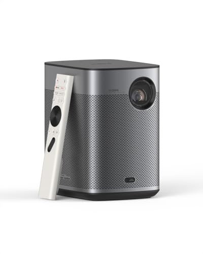 XGIMI Halo+ GTV 1080P Tragbarer Beamer, Google TV mit lizenziertem Netflix, 700 ISO Lumen, 2x5W Harman Kardon, Autofokus, Wi-Fi, 200 Zoll Bildschirm, integrierter Akku mit 2,5 Stunden Spielzeit