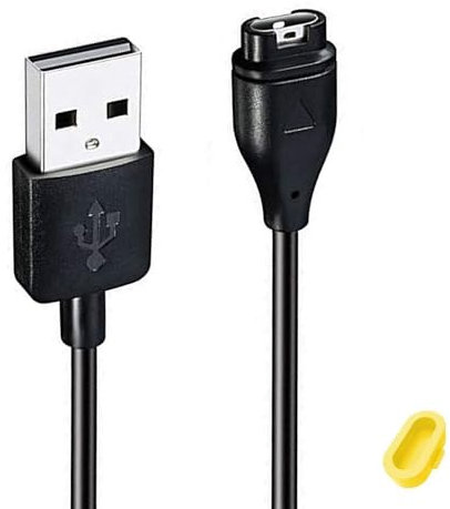 EXMRAT USB Charger Cables for Garmin Venu 2S, Venu 2, Venu 2 Plus, Charging Cable for Garmin Venu 3, Venu 2 Plus, Venu Sq 2, Venu Sq, Venu, with A Yellow Silicone Dust Plug (1)