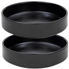 Ceramic Cat Bowls,6‘’Cat Food Bowl to Relieve Cat Whisker Fatigue,Pet Food Bowls for Cats and Puppies (Black, 6'')
