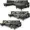 MIUFORM Wohnlandschaft U-Form, Couch Grau - Ecksofa mit Schlaffunktion und Bettkasten, U Sofa U Form mit Schlaffunktion, Wohnlandschaft mit Schlaffunktion, Big Sofa XXL Couch U Form XXL (Links)