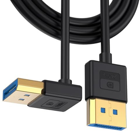 chenyang Câble DisplayPort 1.4 DisplayPort coudé à 90 degrés vers le haut 8K @ 60Hz 4K @ 240Hz 32,4 Gbps High Speed Câble ultra fin plaqué or 1,0 m