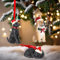 Yinns Weihnachtsbaumschmuck, Labrador-Hundefigur, Weihnachtsschmuck mit Weihnachtsmannmütze, dekorative hängende Ornamente, 3 Stück