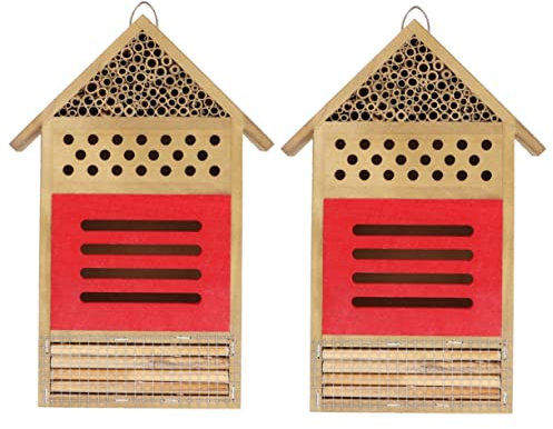 Parliky 2St Bienen Nest Insektenhotel für Garten Bestäuberhaus Marienkäfer im Freien Insekten Hotel Bienenhaus Bienenhotel Bienenkasten hölzerner Bienenstock Gartenbedarf