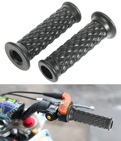 Flaconi 2PCS Motorrad Griffe,Motorradgriffe,Lenkergriffe Motorrad,Moped Griffe,Motocross Griffe,Motorrad Lenkergriffe,Motorrad Gummi rutschfeste Lenkergriffe,Für Roller Mopeds Quad (Schwarz)