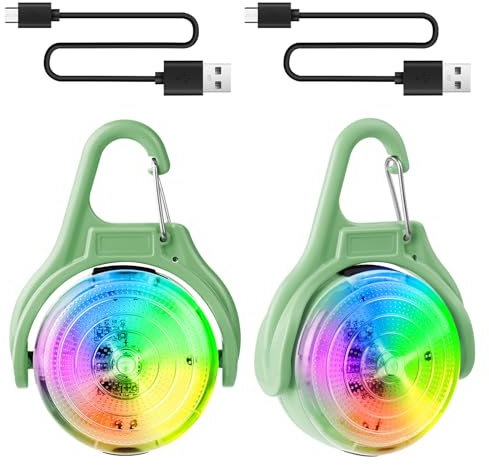 Ainiv 2 Stück LED Blinklicht Schulranzen Sicherheitslicht, 4 Blinkmodis | USB Aufladbar Reflektoren Licht für Schulranzen, Sicherheitslicht Anhänger für Wandern Laufen Haustier Rucksack Kleidung