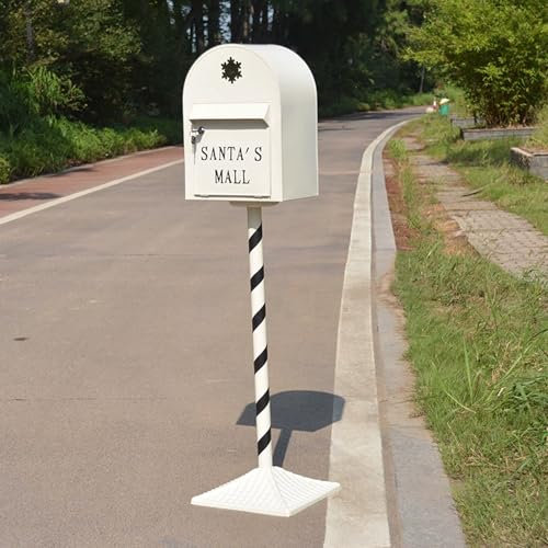 YZMJXNYY Briefkasten Freistehend, Briefkästen, Postkasten, Standbriefkasten Freistehend, Paketbriefkasten, Abschließbar mit 2 Schlüsseln, Wetterfester(White)