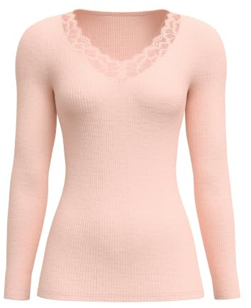 CALIDA Silky Wool Joy Langarmshirt Damen | aus Wolle-Seide, Feinripp, temperaturausgleichend, geruchshemmend