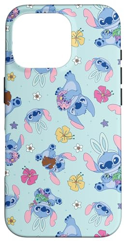 iPhone 16 Pro Disney Lilo & Stitch Cute Blue Easter Pastel Stitch Pattern Case