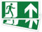 Pubblimania 2 Salida de Emergencia Flecha Avanti | Cartel de Aluminio Compuesto 3mm exterior-interior (Salida Emergencia Alta, 2 Unidades)